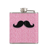 MEESTAL ZWARTE MUSTACHE PINK GLITTER AFGEDRUKT HEUPFLES (Achterkant)