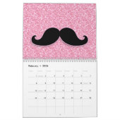 MEESTAL ZWARTE MUSTACHE PINK GLITTER AFGEDRUKT KALENDER (Feb 2026)