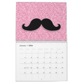 MEESTAL ZWARTE MUSTACHE PINK GLITTER AFGEDRUKT KALENDER (Jan 2026)