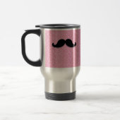 MEESTAL ZWARTE MUSTACHE PINK GLITTER AFGEDRUKT REISBEKER (Links)