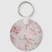 Meestal zwarte tinten roze boho land floral sleutelhanger (Voorkant)