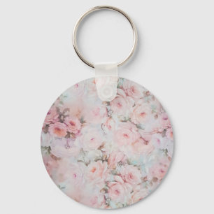Meestal zwarte tinten roze boho land floral sleutelhanger