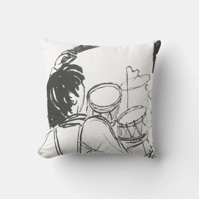 Meestal zwarte witte waterverf buitenkussen (Voorkant)