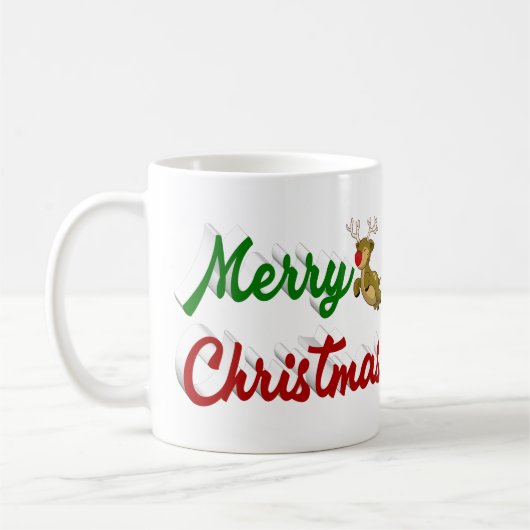 Meeste kerstgevierde rendierscript koffiemok (Links)