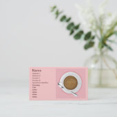 MEESTE KOFFIE PINK CAFE HAPPY BEVERAGT GOEDE MORNI VISITEKAARTJE (Staand voorkant)