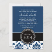 MEESTE NAVY BLUE DAMASK AFSTUDEREN PARTIJ KAART (Achterkant)