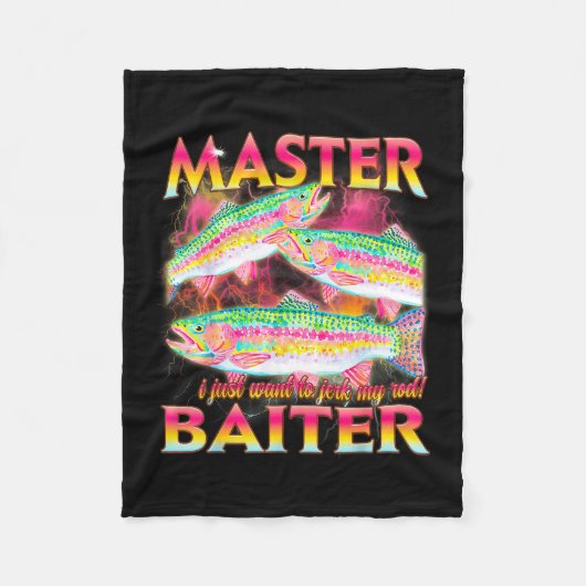 Meester aasgieter grappig beledigend vissen meme g fleece deken (Voorkant)