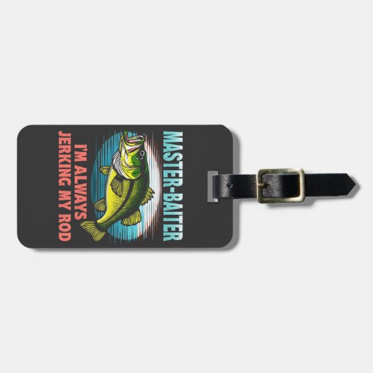 Meester Aaszetter Ik Haal Altijd Mijn Hengel Binne Bagagelabel (Voorkant horizontaal)