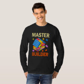 Meester Bouwer Bakstenen Jongens Bouwblokken T-shirt (Voorkant volledig)