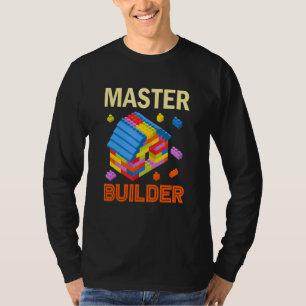 Meester Bouwer Bakstenen Jongens Bouwblokken T-shirt