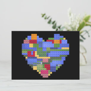 Meester Bouwer Blok Baksteen Bouwen Hart Valentin Feestdagenkaart