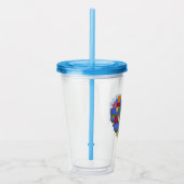 Meester Bouwer Blok Baksteen Hart Valentin Acryl Drinkbeker (Rechts)