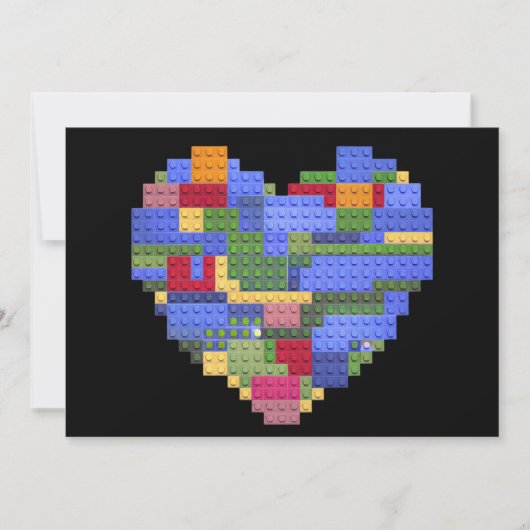 Meester Bouwer Blok Baksteen Hart Valentin Feestdagenkaart (Voorkant)