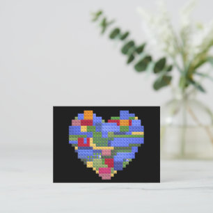 Meester Bouwer Blok Baksteen Hart Valentin Notitiekaartje