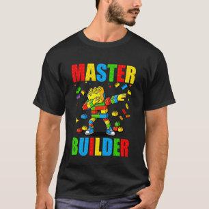 Meester Bouwer Bouwt Dab Blokken Grappig Baksteen T-shirt