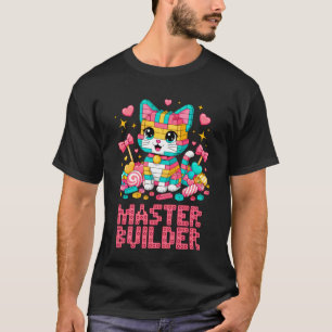 Meester Bouwer Kat Liefhebber Bouwen Bakstenen Blo T-shirt