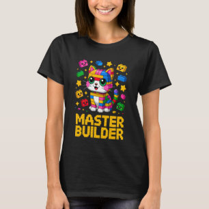 Meester Bouwer Kat Liefhebber Bouwen Bakstenen Blo T-shirt