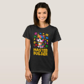 Meester Bouwer Kat Liefhebber Bouwen Bakstenen Blo T-shirt (Voorkant volledig)