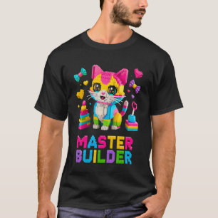 Meester Bouwer Kat Liefhebber Bouwen Bakstenen Blo T-shirt