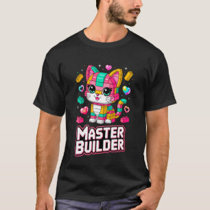 Meester Bouwer Kat Liefhebber Bouwen Bakstenen Blo T-shirt