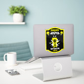 Meester elektricien sticker (Laptop op bureau)