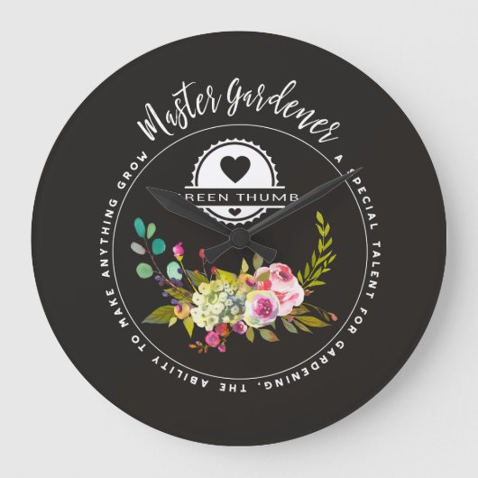 Meester Gardener, Gardening Gifts. Groene duim Grote Klok (Voorkant)