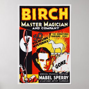 Meester Goochelaar, 1930. Oude Reclame Poster