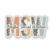 Meester maatschappelijk werker sticker (Voorkant)