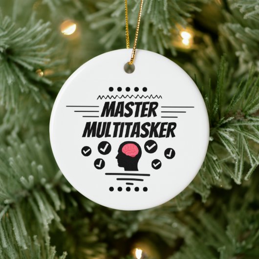 Meester Multitasker Grappige Stelling Keramisch Ornament (Boom)