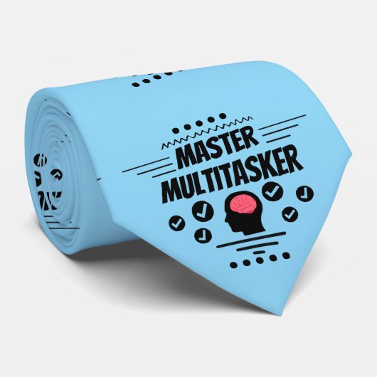 Meester Multitasker Grappige Stelling Stropdas (Opgerold)