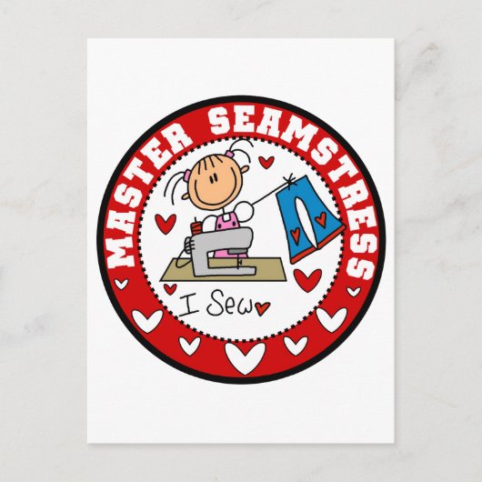 Meester Naaister Briefkaart (Voorkant)