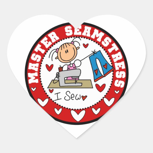 Meester Naaister Hart Sticker (Voorkant)