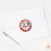 Meester Naaister Ronde Sticker (Envelop)