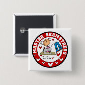 Meester Naaister Vierkante Button 5,1 Cm (Voorkant /achterkant)