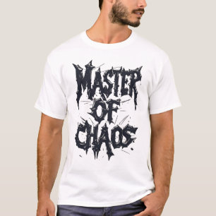 Meester van Chaos Vervormde Metalige Puntige Gotis T-shirt