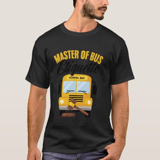 Meester van de busetiquette Busassistent Busmonito T-shirt (Voorkant)