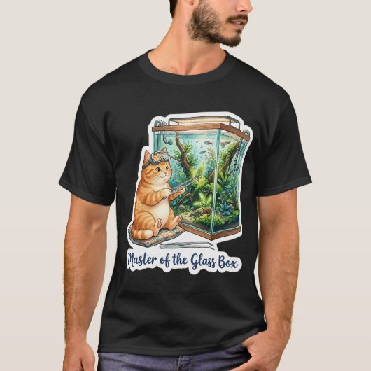 Meester van de glazen doos - Aquascaping kat T-shirt (Voorkant)