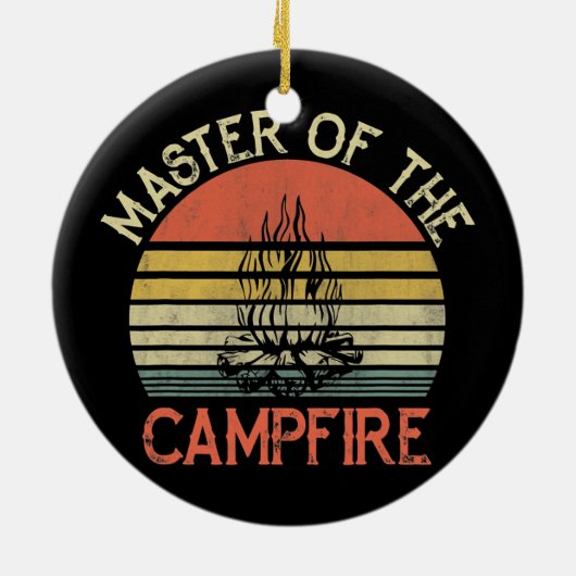 Meester van de  kampeervader van de kampvuur keramisch ornament (Achterkant)