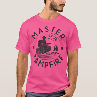 Meester van de kampvuur camping wandelcamper t-shirt
