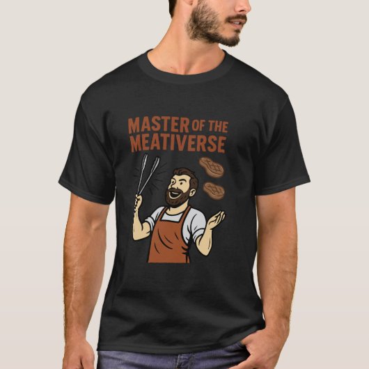 Meester van de Meativerse Funny Dad BBQ Grill Vade T-shirt (Voorkant)