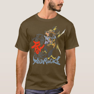 Meester van de rockgitaar die speelt Ik denk dat j T-shirt