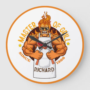 Meester van Grill Fathers Day Gift BBQ Chef Dad Grote Klok