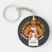 Meester van Grill Fathers Day Gift BBQ Chef Dad Sleutelhanger (Voorkant)