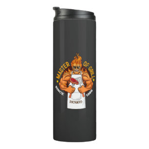Meester van Grill Fathers Day Gift BBQ Chef Dad Thermosbeker