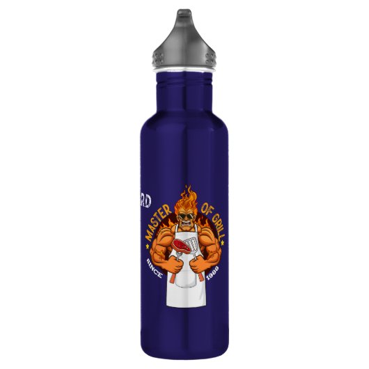 Meester van Grill Fathers Day Gift BBQ Chef Dad Waterfles (Rechts)
