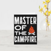 Meester van het kampvuur Camper Dad Camping T-shir Kaart (Gele Bloem)