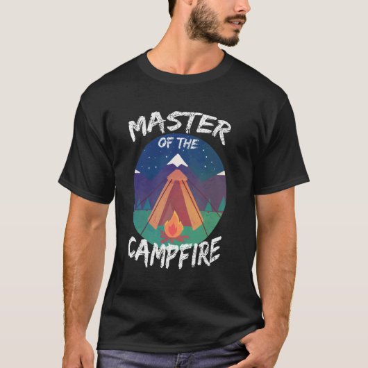 Meester van het Kampvuur Camping Humor T-shirt Wan (Voorkant)