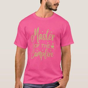 Meester van het kampvuur kampeerspullen, outdoor p t-shirt