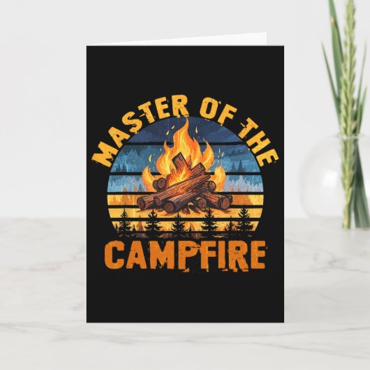 Meester van het kampvuur Mannen Vrouwen Camping Gr Kaart (Voorkant)
