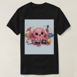 Meester van Multitasking: Creatieve Octopus Sticke T-shirt